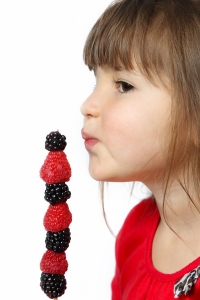 Little Girl's Berry Kabob